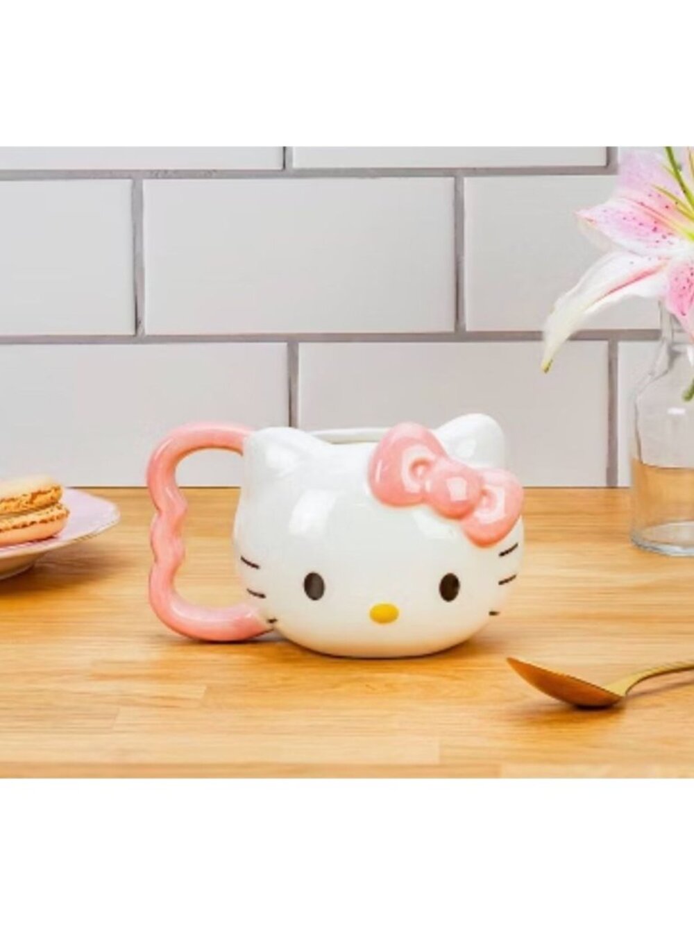 Hello Kitty White and Pink Ceramic Face Mug